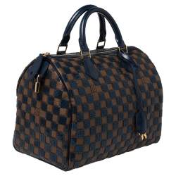Pre Owned Louis Vuitton Blue Damier Ebene Paillettes Limited Edition Speedy 30 Bag