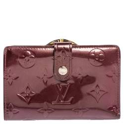 Louis Vuitton Violette Monogram Vernis French Purse Wallet Red