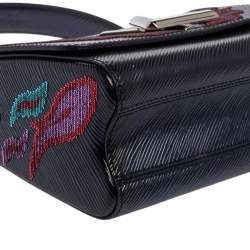 مملوكة مسبقًا حقيبة لوي فيتون تويست ترتر وجلد إيبي أزرق داكن مزين لهب 