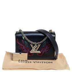 مملوكة مسبقًا حقيبة لوي فيتون تويست ترتر وجلد إيبي أزرق داكن مزين لهب 