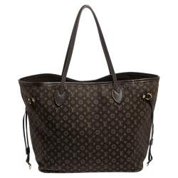 Pre Owned Louis Vuitton Fusain Monogram Idylle Canvas Neverfull MM Bag