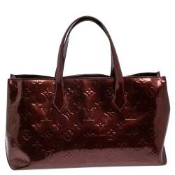 Pre Owned Louis Vuitton Rouge Fauviste Monogram Vernis Wilshire PM Bag