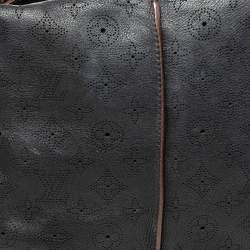Pre Owned Louis Vuitton Black Monogram Mahina Leather Selene MM Bag