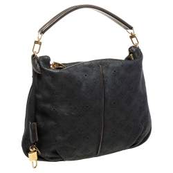 Pre Owned Louis Vuitton Black Monogram Mahina Leather Selene MM Bag