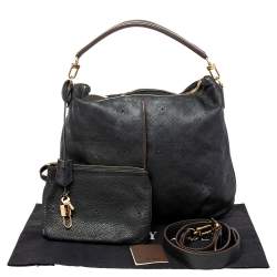 Pre Owned Louis Vuitton Black Monogram Mahina Leather Selene MM Bag