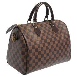 Pre Owned Louis Vuitton Damier Ebene Canvas Speedy 30 Bag
