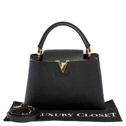 Pre Owned حقيبة لوي فيتون كيبوسينز جلد توريلون سوداء MM