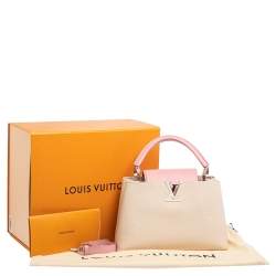 مملوكة مسبقًا Louis Vuitton Galet/Pink Taurillon Leather Capucines MM Bag