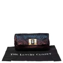 Pre Owned Louis Vuitton Marine Monogram Jacquard Limited Edition Altair Clutch