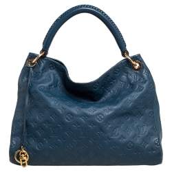 Handbags Louis Vuitton Artsy mm Navy Blue Leather