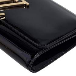 مملوكة مسبقًا حقيبة كلتش لوي فيتون لويز جلد لامع أسود