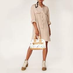 Pre Owned Louis Vuitton White Multicolor Monogram Canvas Alma PM Bag