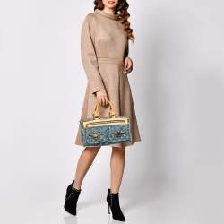 Pre Owned حقيبة لوي فيتون نويه سبيدي دينم أزرق مونوغرامي