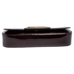 مملوكة مسبقًا حقيبة كلتش لوي فيتون سوب جلد لامع أحمر داكن 