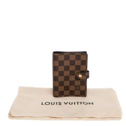 Pre Owned Louis Vuitton Damier Ebene Canvas Small Ring Agenda Cover