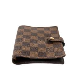 Pre Owned Louis Vuitton Damier Ebene Canvas Small Ring Agenda Cover