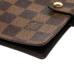 Pre Owned Louis Vuitton Damier Ebene Canvas Small Ring Agenda Cover
