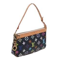 Pre Owned Louis Vuitton Black Multicolore Monogram Canvas Pochette Accessories