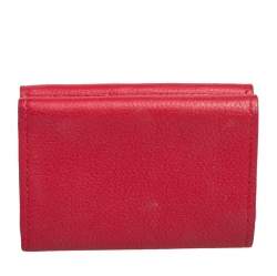 مملوكة مسبقًا Louis Vuitton Red Leather Lockmini Wallet