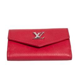 مملوكة مسبقًا Louis Vuitton Red Leather Lockmini Wallet
