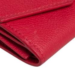 مملوكة مسبقًا Louis Vuitton Red Leather Lockmini Wallet