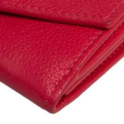 مملوكة مسبقًا Louis Vuitton Red Leather Lockmini Wallet