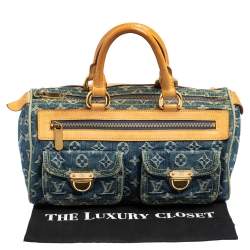 مملوكة مسبقًا حقيبة لوي فيتون نوي سبيدي دنيم مونوغرامي زرقاء