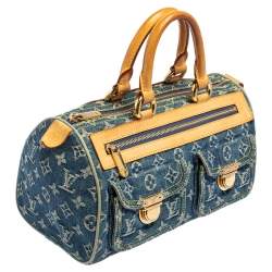 مملوكة مسبقًا حقيبة لوي فيتون نوي سبيدي دنيم مونوغرامي زرقاء