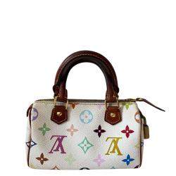 Louis Vuitton White Monogram Multicolor Canvas Mini Speedy HL Bag
