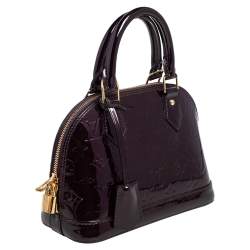 Pre Owned Louis Vuitton Amarante Monogram Vernis Alma BB Bag