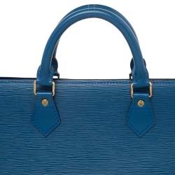Pre Owned Louis Vuitton Toledo Blue Epi Leather Vintage Sac Triangle Bag