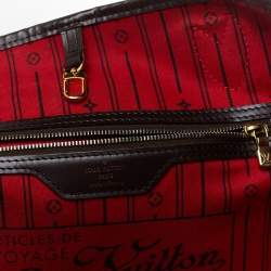Louis Vuitton Damier Ebene Canvas Neverfull and Leather MM Bag