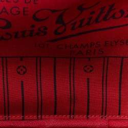 Louis Vuitton Damier Ebene Canvas Neverfull and Leather MM Bag