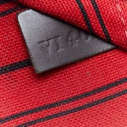 Louis Vuitton Damier Ebene Canvas Neverfull and Leather MM Bag