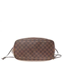 Louis Vuitton Damier Ebene Canvas Neverfull and Leather MM Bag