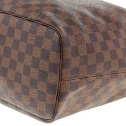 Louis Vuitton Damier Ebene Canvas Neverfull and Leather MM Bag