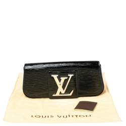 مملوكة مسبقًا حقيبة كلتش لوي فيتون سوب جلد إيبي أسود إليكتريك