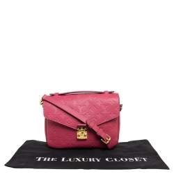 Pre Owned Louis Vuitton Rose Freesia Monogram Empreinte Leather Pochette Metis Bag