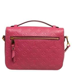 Pre Owned Louis Vuitton Rose Freesia Monogram Empreinte Leather Pochette Metis Bag