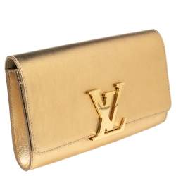 Pre Owned حقيبة كلتش لوي فيتون لويز جلد ذهبي