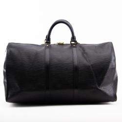 Pre Owned Louis Vuitton Black Epi Leather Keepall Bag