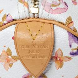 Pre Owned Louis Vuitton Monogram Canvas Watercolor Aquarelle Richard Prince Speedy 35 Bag