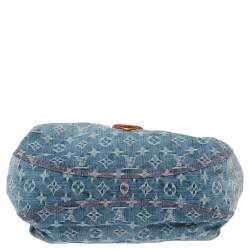 Pre Owned حقيبة لوي فيتون صن شانيل دينم مونوغرامي أزرق وجلد إصدار محدود