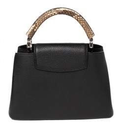 مملوكة مسبقًا Louis Vuitton Black Leather and Python Capucines BB Bag