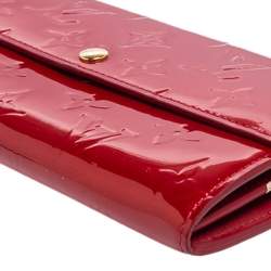 مملوكة مسبقًا محفظة لوي فيتون سارة جلد فيرنيه مونوغرامي بوم دامور أحمر 