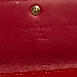 مملوكة مسبقًا محفظة لوي فيتون سارة جلد فيرنيه مونوغرامي بوم دامور أحمر 