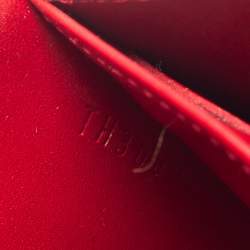 مملوكة مسبقًا محفظة لوي فيتون سارة جلد فيرنيه مونوغرامي بوم دامور أحمر 