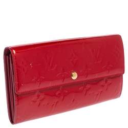 مملوكة مسبقًا محفظة ل�وي فيتون سارة جلد فيرنيه مونوغرامي بوم دامور أحمر 