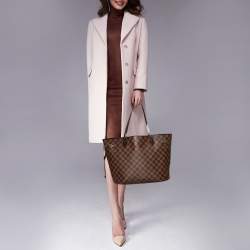 Louis Vuitton LV Neverfull Damier MM with strap Brown Cloth ref.777695 -  Joli Closet