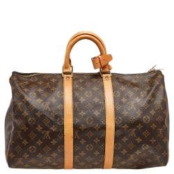 Pre Owned Louis Vuitton Brown Monogram Canvas Keepall 45 Bag